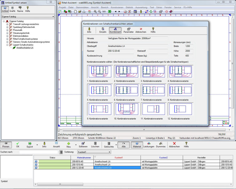 Treesoft CAD Symbol-Assistent für Schaltschrankansichten